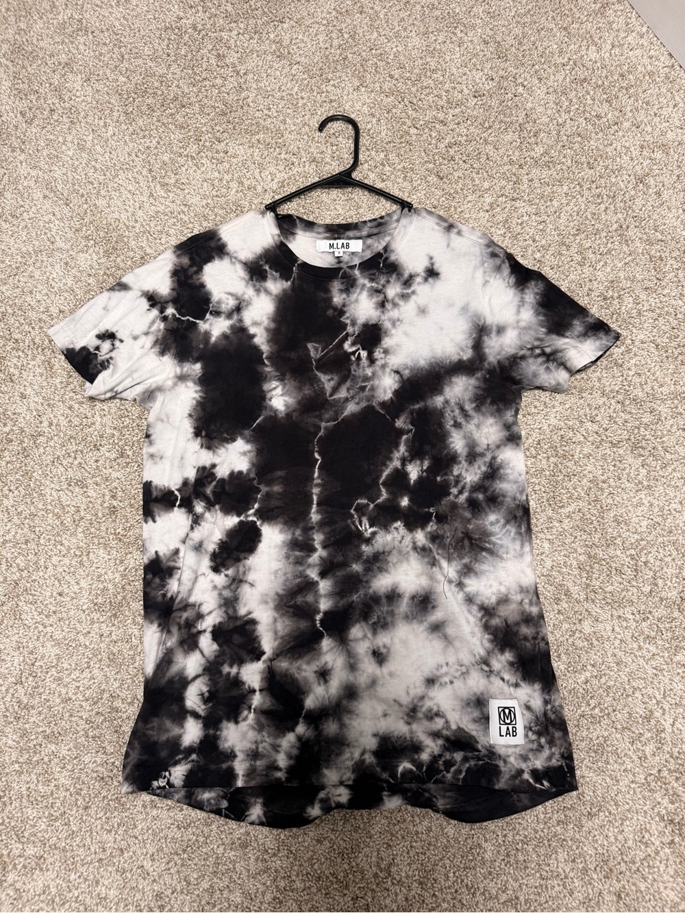 Black & White Tie-Dye Crewneck T-Shirt